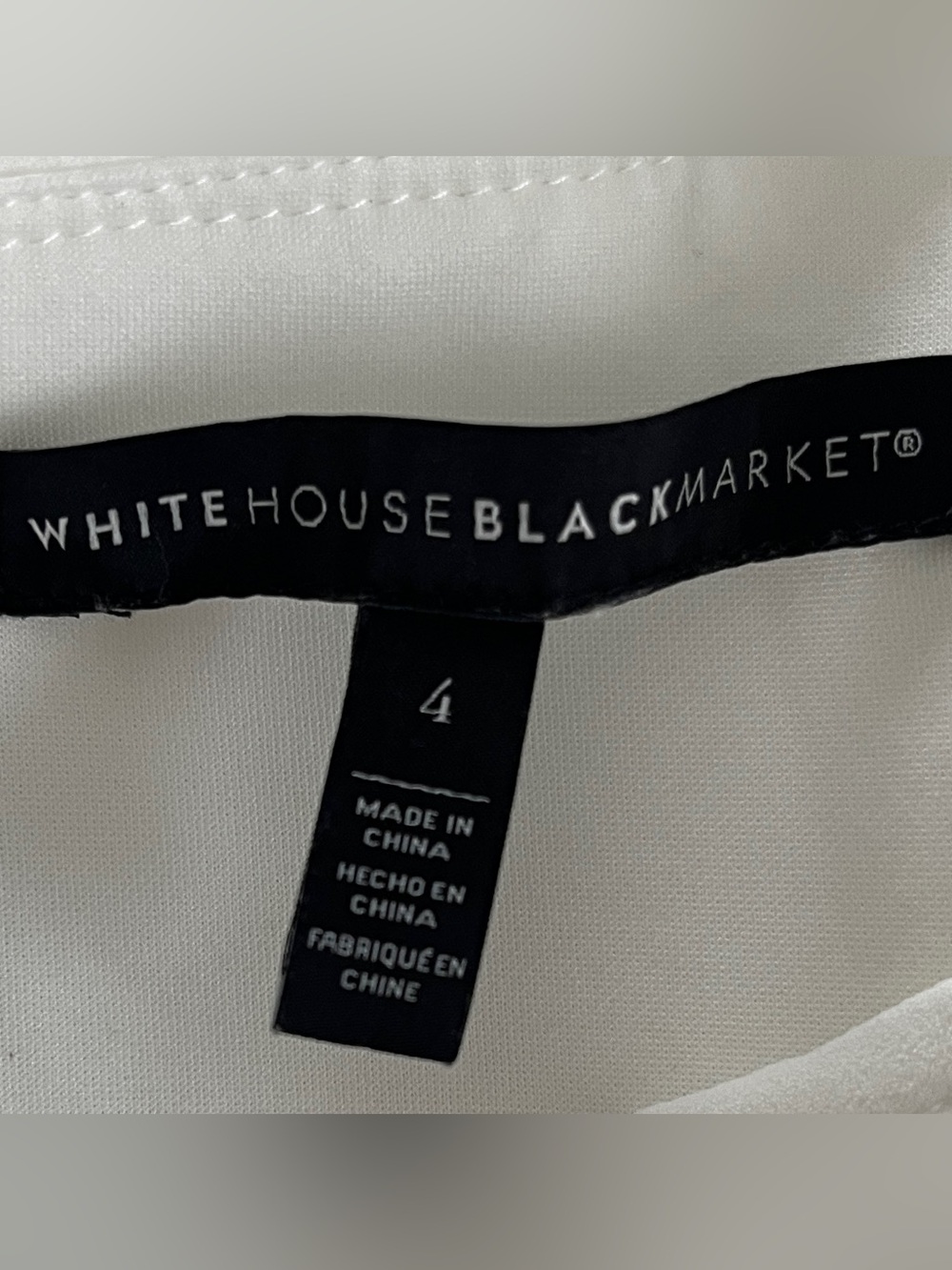 White House Black Market White V-Neck Sleeveless Sheath Dress size 4 - Picture 7 of 11